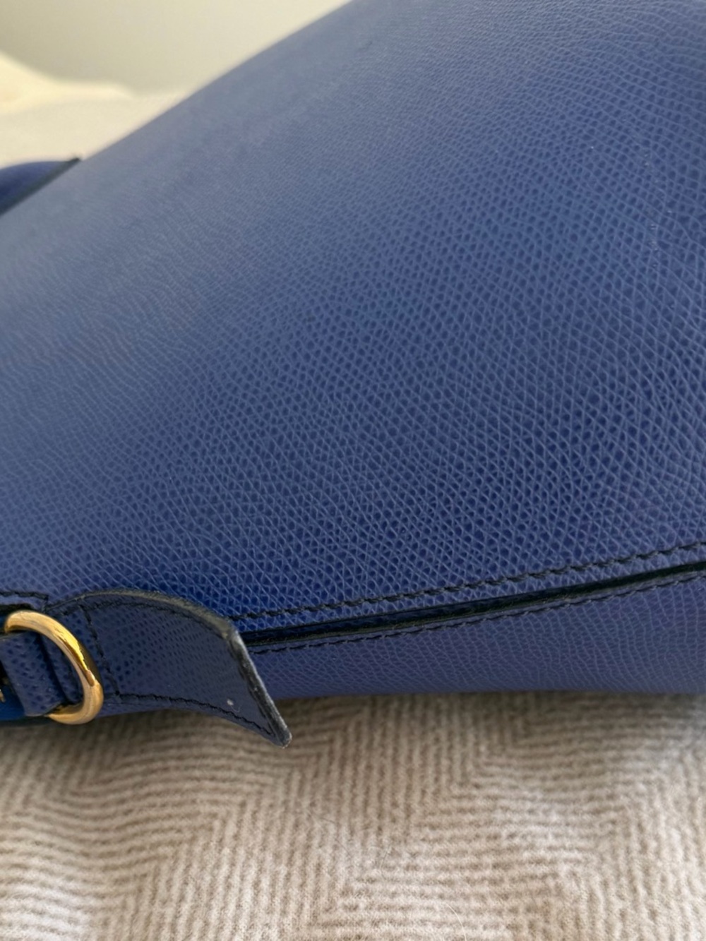 Celine royal blue Dome Satchel with Top Handles no straps - Picture 3 of 7